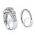 2.61 TCW Round Cubic Zirconia Two-Piece Halo Bridal Set in Platinum-plated Sterling Silver