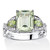 3.40 TCW Emerald-Cut Genuine Green Amethyst Ring in Platinum-plated Sterling Silver