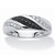 Men's 1/5 TCW Round Black and White Diamond Ring in Platinum-plated Sterling Silver