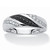 Men's 1/5 TCW Round Black and White Diamond Ring in Platinum-plated Sterling Silver  Men's 1/5 TCW Round Black and White Diamond Ring in Platinum-plated Sterling Silver
