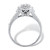 Diamond Engagement Wedding Ring in Solid 10k White Gold 1/2 TCW Round Halo with Split Shank