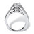 4.01 TCW Black and White Round Cubic Zirconia Engagement Ring in Platinum-plated Sterling Silver