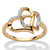 Diamond Accent Interlocking Heart Ring in 18k Yellow Gold-plated Sterling Silver