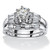 2.02 TCW Round Cubic Zirconia Two-Piece Bridal Ring Set Platinum-plated Sterling Silver