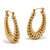 14k Gold Shrimp-Style Ultra-Lightweight Hoop Earrings Nano Diamond Resin Filled  (3/4")