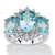 10.25 TCW Genuine Oval-Cut Blue and White Topaz Ring in Platinum-plated Sterling Silver