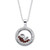 .46 TCW Simulated Birthstone and CZ Floating Charm Pendant in Silvertone