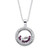 .46 TCW Simulated Birthstone and CZ Floating Charm Pendant in Silvertone