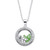.46 TCW Simulated Birthstone and CZ Floating Charm Pendant in Silvertone