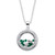 .46 TCW Simulated Birthstone and CZ Floating Charm Pendant in Silvertone