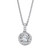 2.25 TCW Round Cubic Zirconia Floating Halo Pendant Necklace in Platinum-plated Sterling Silver