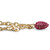 Crystal Heart Charm Simulated Birthstone Toggle Bracelet in Yellow Goldtone