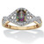 1.11 TCW Oval-Cut Genuine Mystic Fire Topaz and Diamond Accent Two-Tone Ring in 18k Gold-plated Sterling Silver