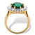 7.08 TCW Created Oval-Cut Emerald Ring with CZ Accents in 18k Gold-plated Sterling Silver