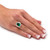 7.08 TCW Created Oval-Cut Emerald Ring with CZ Accents in 18k Gold-plated Sterling Silver