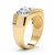 Men's .50 TCW Round Cubic Zirconia Gold-Plated Personalized I.D. Ring