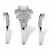 2.22 TCW Cubic Zirconia Clover Motif 3-Piece Bridal Set in Platinum-plated Sterling Silver