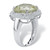 5.63 TCW Cushion-Cut Genuine Green Amethyst Halo Ring in .925 Sterling Silver