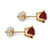 Princess-Cut Simulated Simulated Birthstone Stud Earrings in 10k Gold