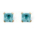 Princess-Cut Simulated Simulated Birthstone Stud Earrings in 10k Gold