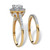 1.79 TCW Round Cubic Zirconia 18k Gold-Plated Bridal Engagement Ring Wedding Band Set