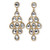 Pear-Cut Simulated Birthstone Chandelier Earrings in Yellow Goldtone