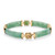 Genuine Green Jade Dragon Link Bracelet in 14k Gold-plated Sterling Silver 7.25"