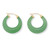 Green Jade Hoop Earrings in 14k Gold over Sterling Silver (1")