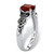 Cushion-Cut Simulated Birthstone Butterfly and Scroll Ring in Antiqued Sterling Silver