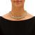 3 Piece Crystal Interlocking-Link Necklace, Bracelet and Drop Earrings Set in Yellow Goldtone