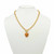 Crystal Heart Charm Simulated Birthstone Toggle Necklace in Yellow Goldtone