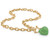 Crystal Heart Charm Simulated Birthstone Toggle Necklace in Yellow Goldtone