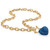 Crystal Heart Charm Simulated Birthstone Toggle Necklace in Yellow Goldtone