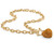 Crystal Heart Charm Simulated Birthstone Toggle Necklace in Yellow Goldtone