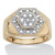 Men's 1/10 TCW Round Diamond Hexagon Ring in 18k Gold-plated Sterling Silver