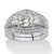 2.89 TCW Princess-Cut Cubic Zirconia Platinum-Plated Bridal Engagement Wedding Band Set