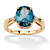 4.51 TCW Genuine London Blue Topaz & Diamond Accent Ring in Gold-Plated Sterling Silver