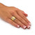 Yellow Gold-Plated Sterling Silver Two-Tone Scroll Motif Cigar Band Ring