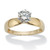 1.25 TCW Round Cubic Zirconia Solitaire Engagement Ring in 10k Yellow Gold