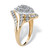 1/10 TCW Round Diamond Swirled Cluster Ring in Solid 10k Gold