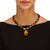 Genuine Jasper and Faceted Tiger's Eye Necklace and Drop Earrings Set in Silvertone 18"