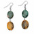 Genuine Jasper and Faceted Tiger's Eye Necklace and Drop Earrings Set in Silvertone 18"