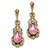 Oval-Cut Simulated Birthstone Drop Earrings in Antiqued Goldtone