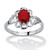 Oval-Cut Open Scrollwork Simulated Birthstone Ring in Sterling Silver