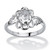 Oval-Cut Open Scrollwork Simulated Birthstone Ring in Sterling Silver