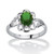 Oval-Cut Open Scrollwork Simulated Birthstone Ring in Sterling Silver