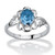 Oval-Cut Open Scrollwork Simulated Birthstone Ring in Sterling Silver