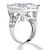 27.10 TCW Emerald-Cut Cubic Zirconia Engagement Anniversary Ring in Platinum-plated Sterling Silver