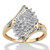Diamond Accent Cluster Bypass Ring in Solid 10k Gold