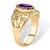 Marquise-Cut Simulated Birthstone Filigree Ring in Gold-Plated Finish